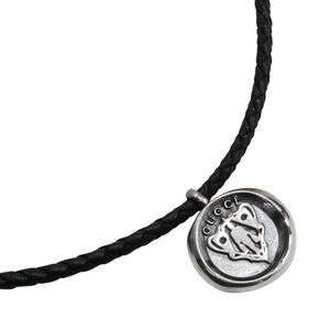 Gucci Cles Emblem Silver 925 Black Men's 12.1g Necklace